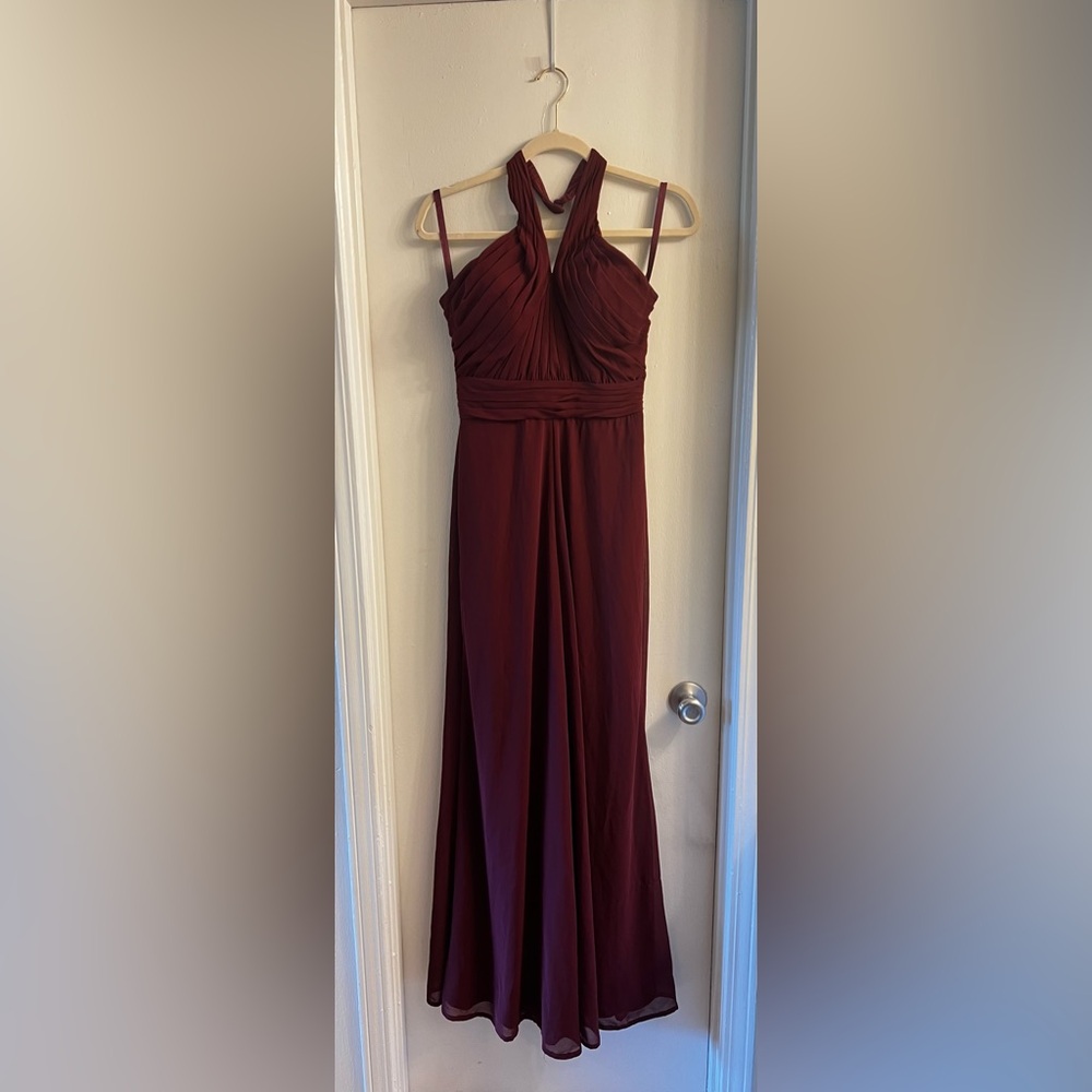 Elegant Burgundy Halter Jumpsuit
